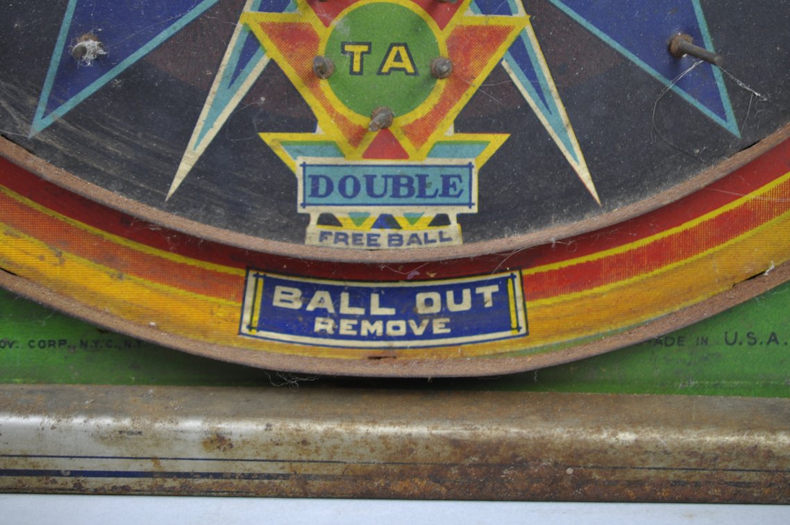 Starlight Bagatelle Tin Tabletop Pinball Game USA