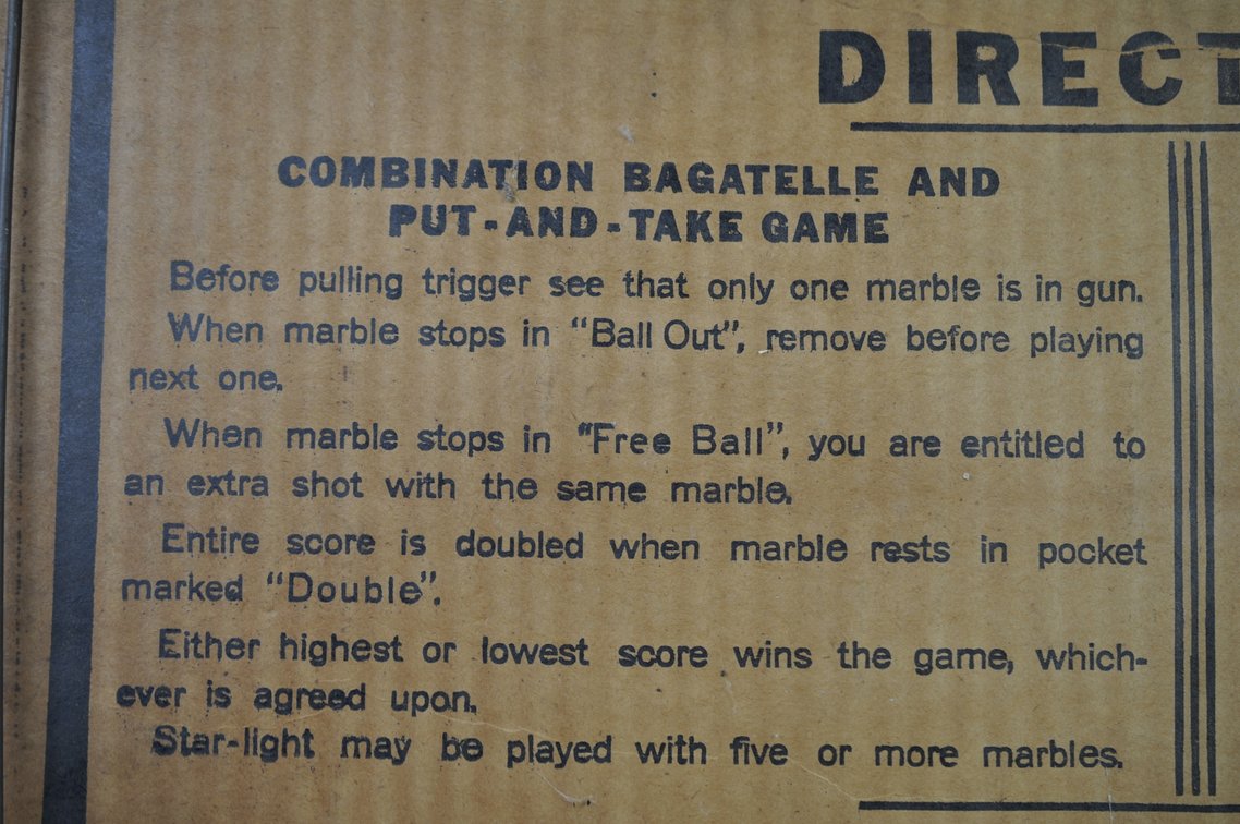 Starlight Bagatelle Tin Tabletop Pinball Game USA, photo 14 of 19