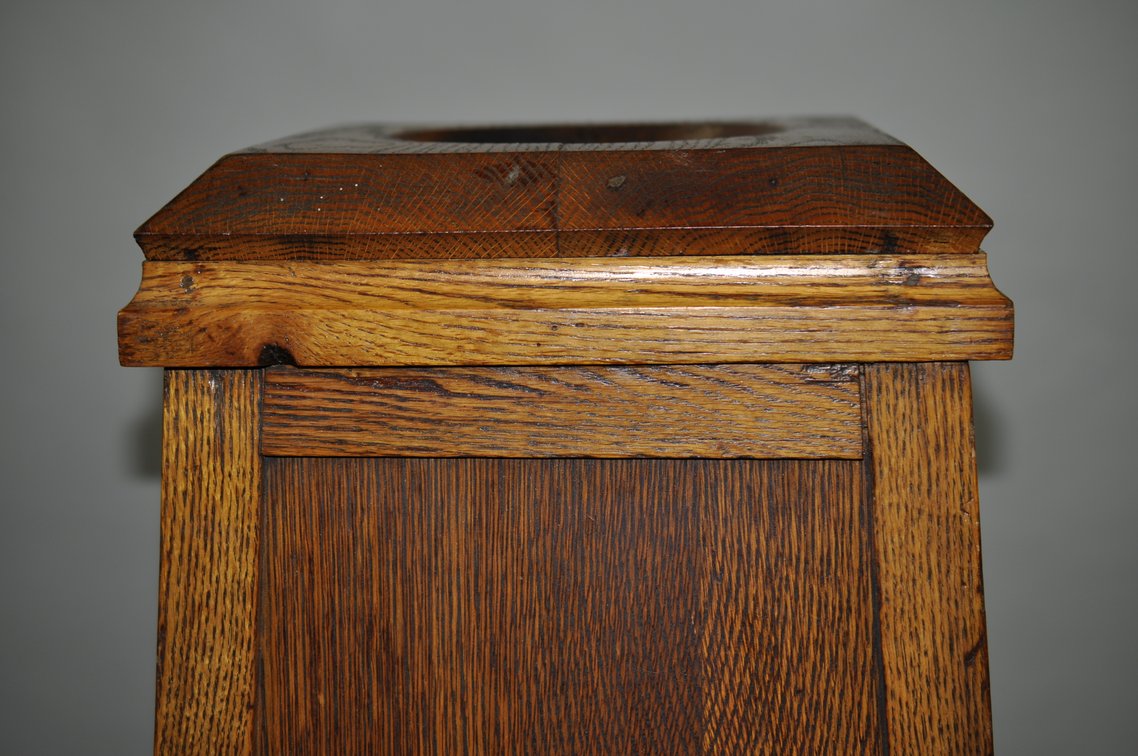 Antique Oak Church Offering/Alms Box Stand, photo 16 of 22