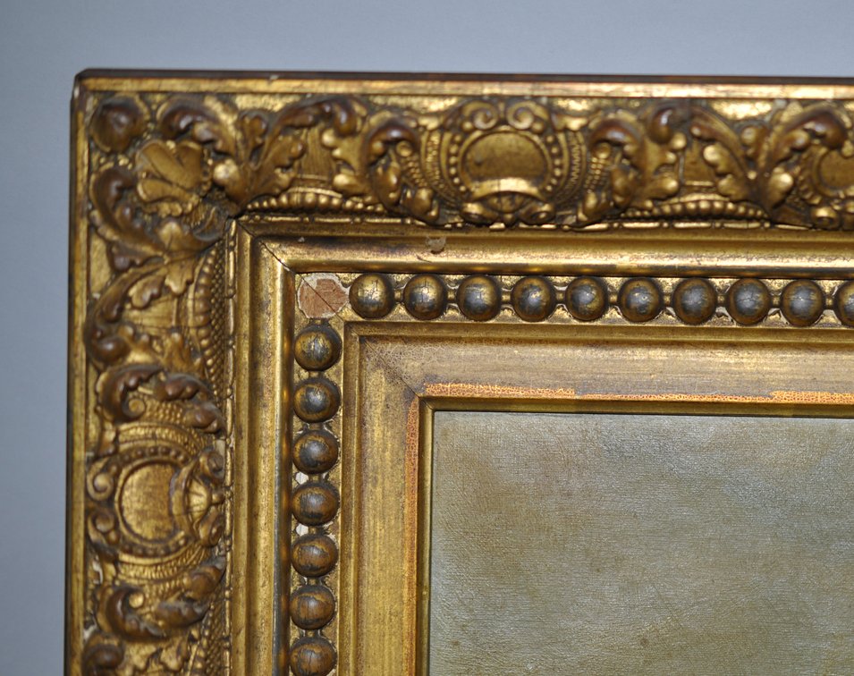 Rural Landscape Oil Painting in Gilt Frame