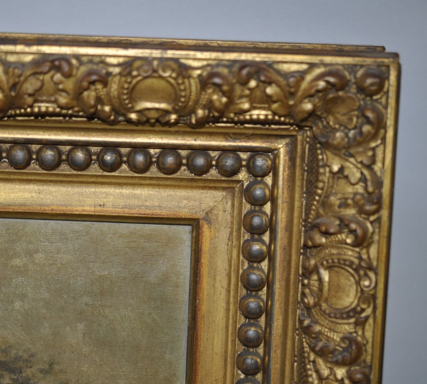 Rural Landscape Oil Painting in Gilt Frame
