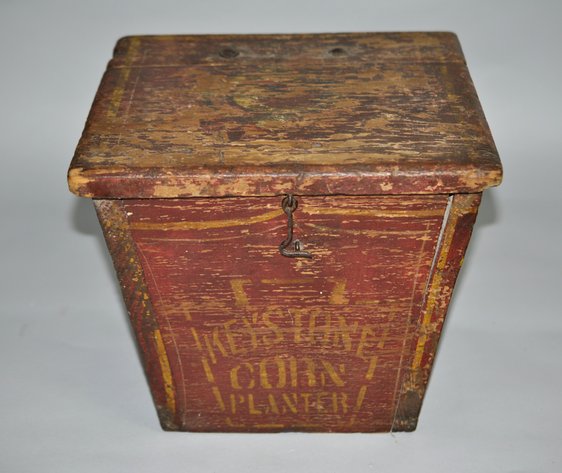 Primitive Wooden Keystone Corn Planter Box