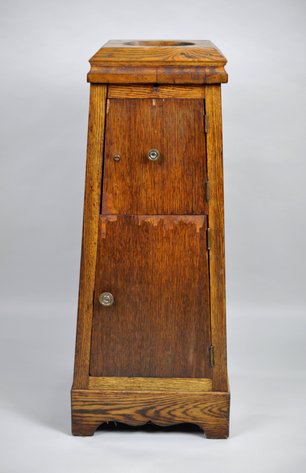 Antique Oak Church Offering/Alms Box Stand