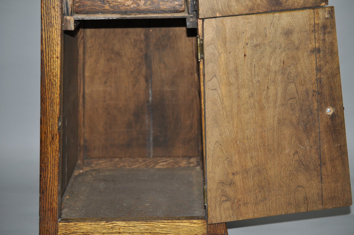Antique Oak Church Offering/Alms Box Stand