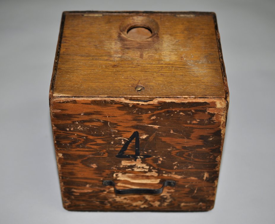 Antique Oak Church Offering/Alms Box Stand