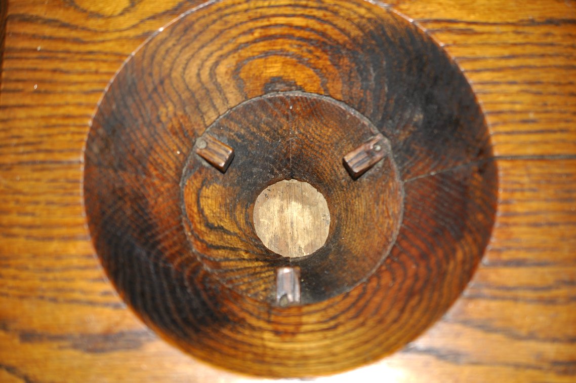 Antique Oak Church Offering/Alms Box Stand, photo 13 of 22