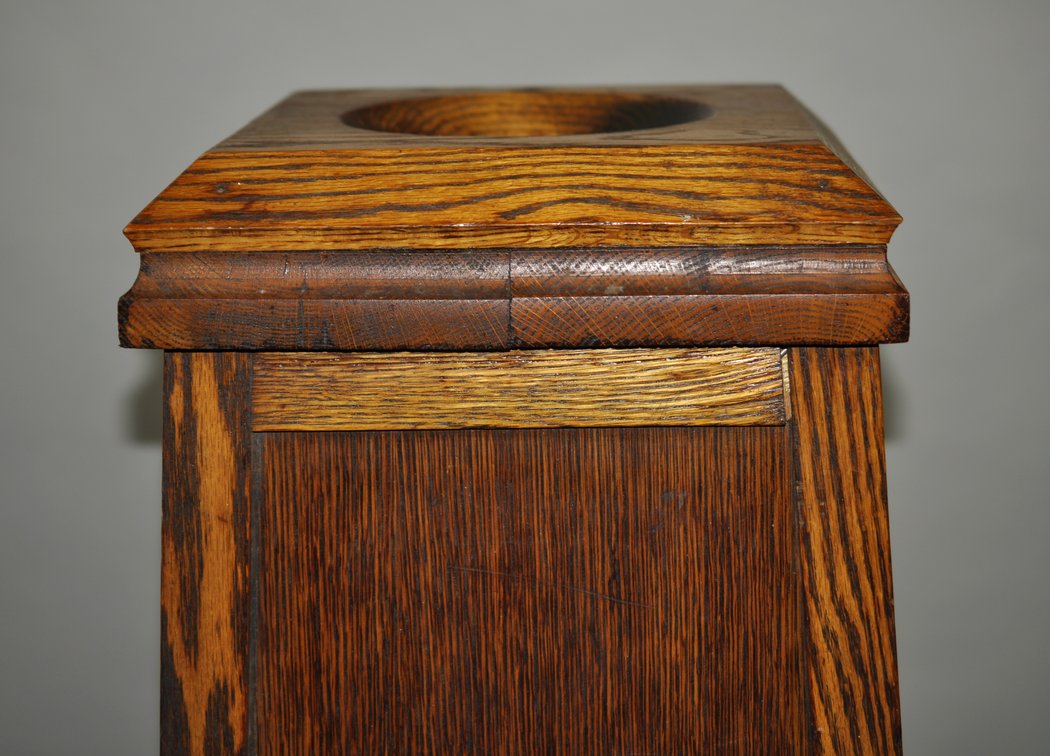 Antique Oak Church Offering/Alms Box Stand, photo 18 of 22