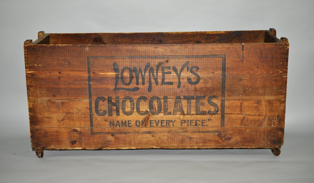 Lowney's Chocolates Advertising Wooden Crate Cart