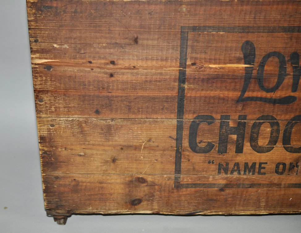 Lowney's Chocolates Advertising Wooden Crate Cart