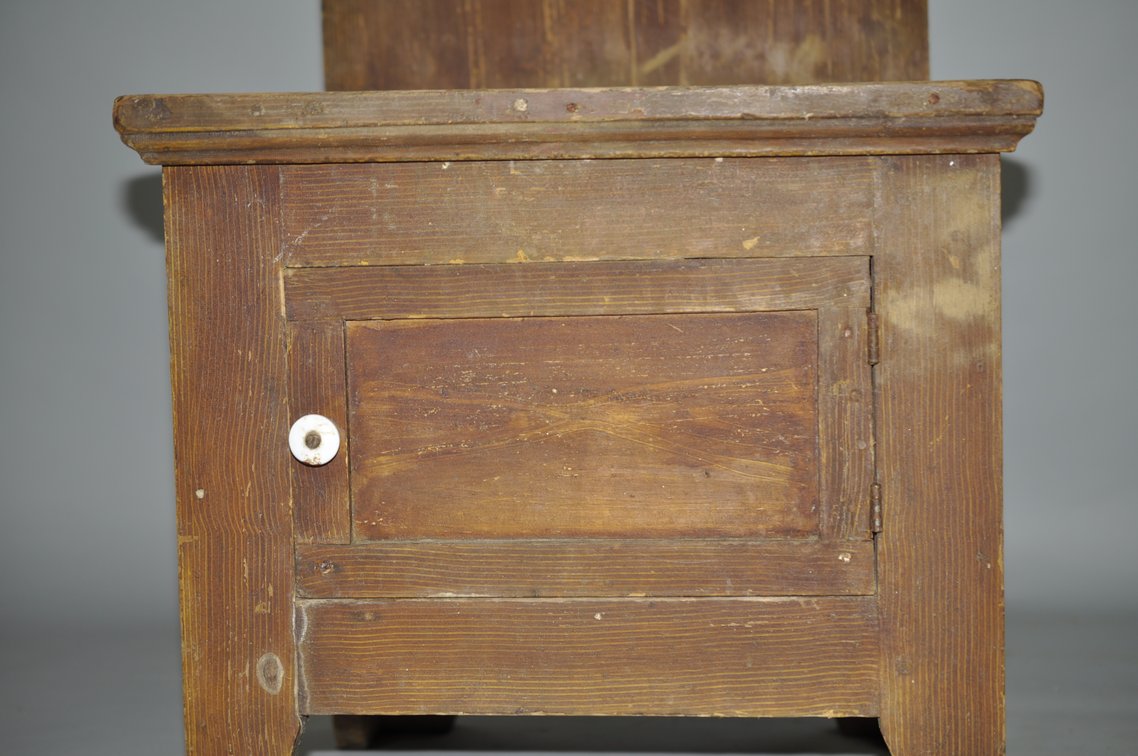 Primitive Wooden Bedside Commode, photo 3 of 12