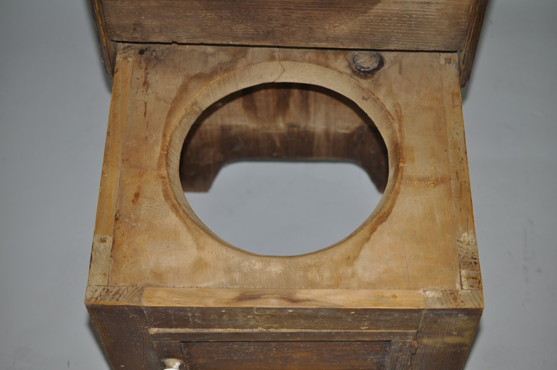 Primitive Wooden Bedside Commode, photo 8 of 12