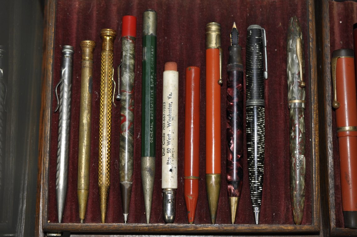 Attributed Aikin Lambert Display w Pens/Boxes, photo 3 of 17