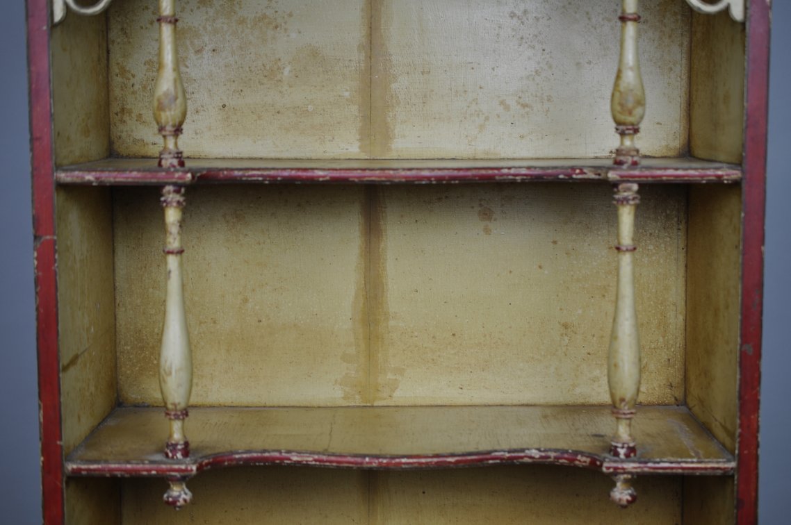 Chinoiserie Painted Hutch Cabinet w/ Key