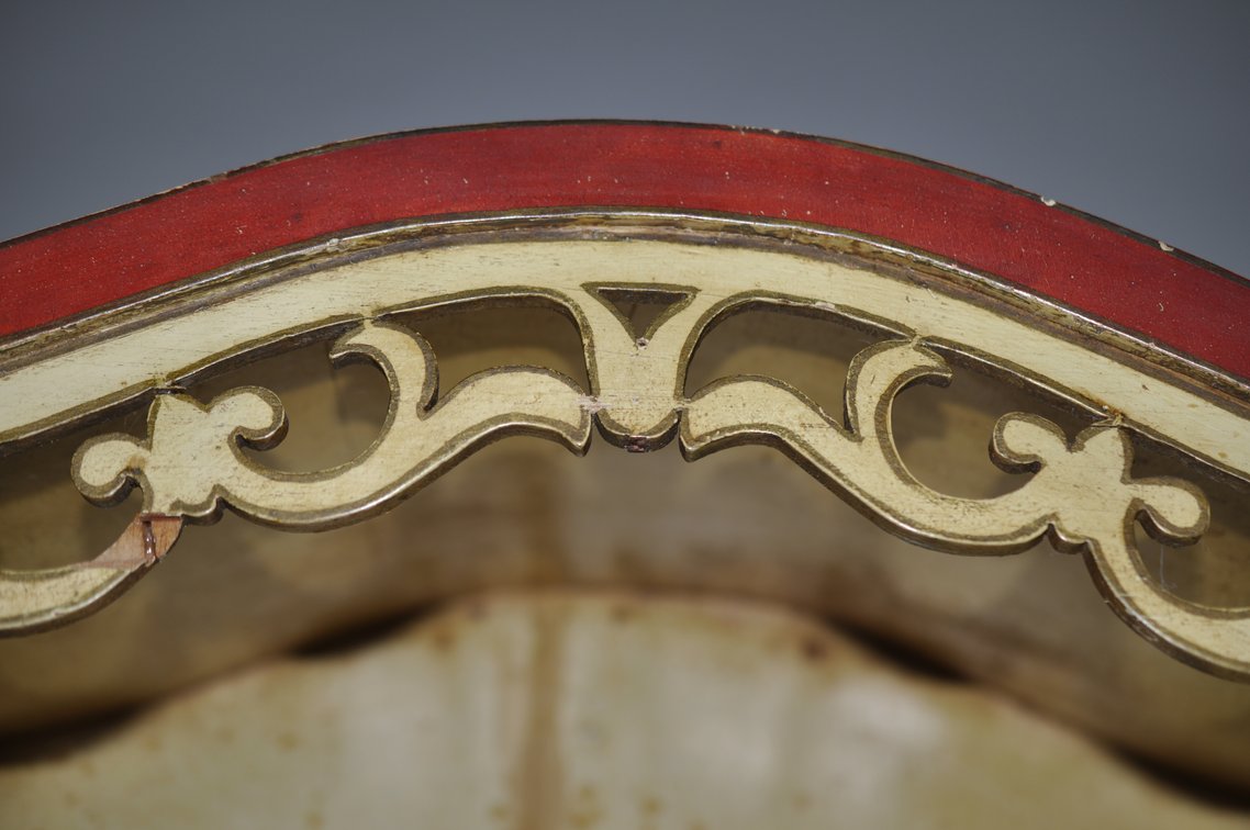 Chinoiserie Painted Hutch Cabinet w/ Key, photo 18 of 37