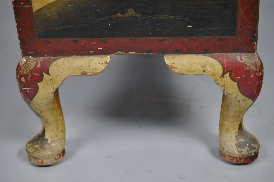 Chinoiserie Painted Hutch Cabinet w/ Key, photo 26 of 37
