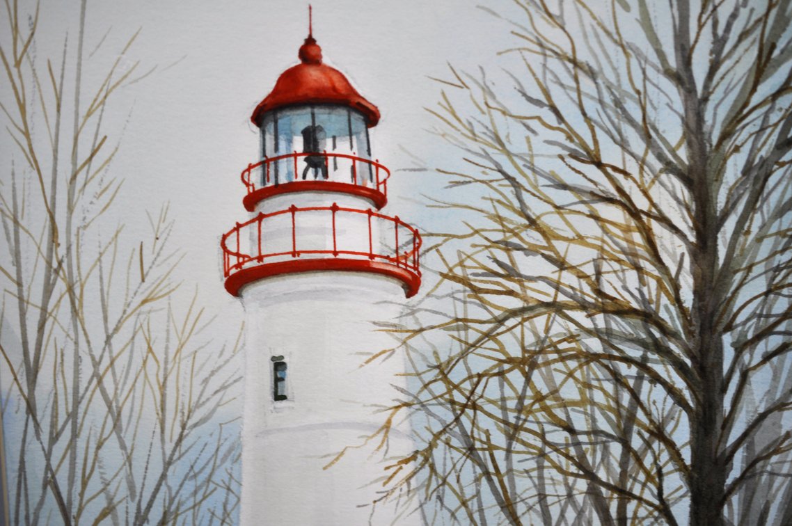 Peter Briant Watercolor – Marblehead Light, photo 4 of 8