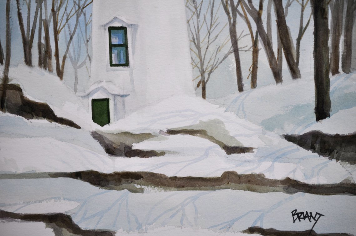 Peter Briant Watercolor – Marblehead Light, photo 5 of 8