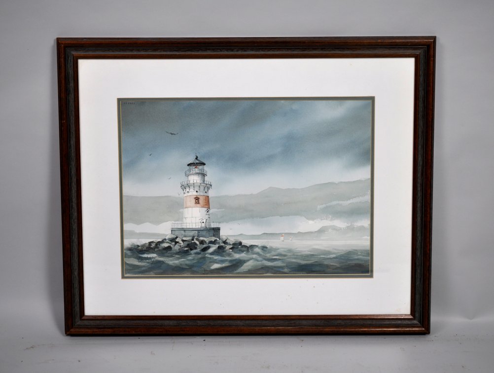 Peter Briant Watercolor – Spring Point Ledge Light