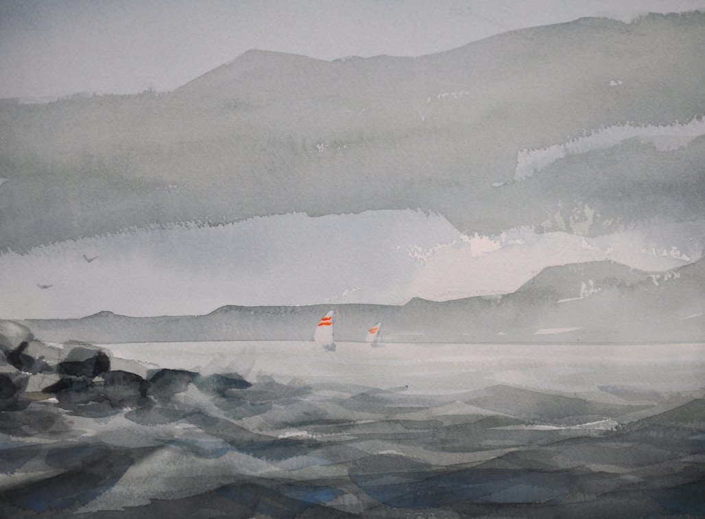 Peter Briant Watercolor – Spring Point Ledge Light
