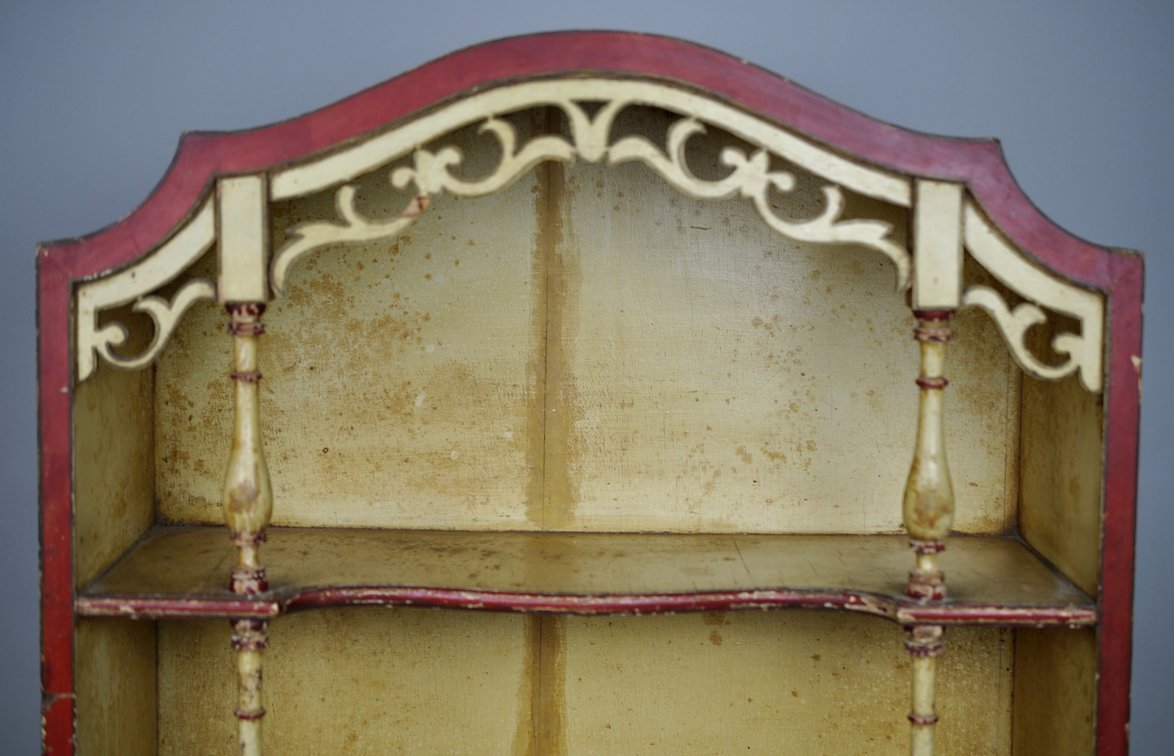 Chinoiserie Painted Hutch Cabinet w/ Key