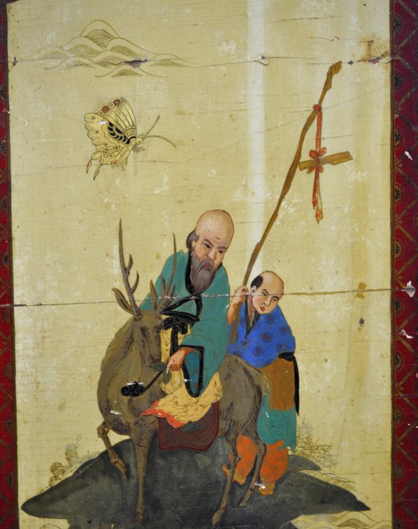 Chinoiserie Painted Hutch Cabinet w/ Key, photo 24 of 37