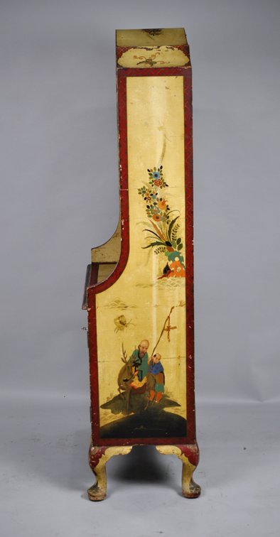 Chinoiserie Painted Hutch Cabinet w/ Key, photo 19 of 37