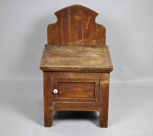 Primitive Wooden Bedside Commode