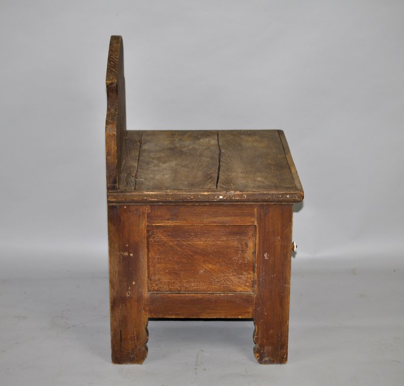 Primitive Wooden Bedside Commode, photo 12 of 12