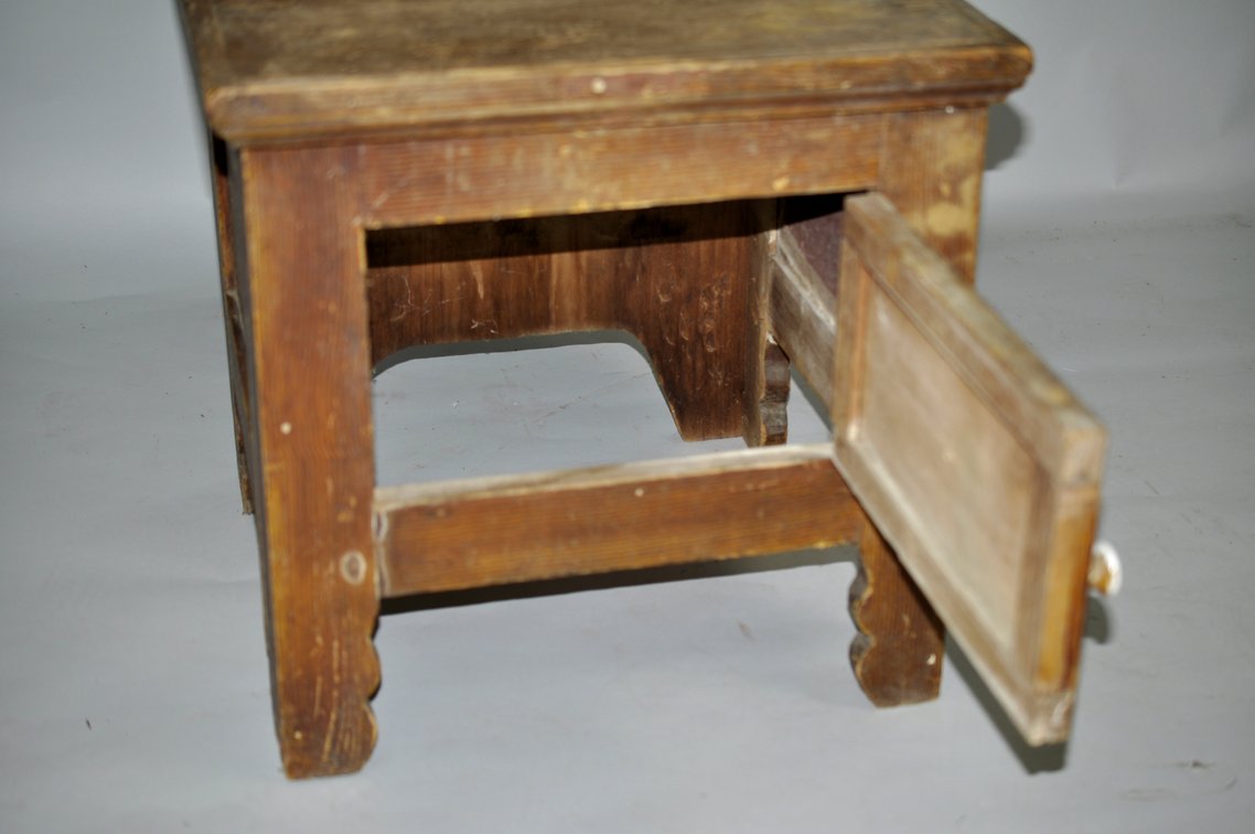 Primitive Wooden Bedside Commode, photo 5 of 12