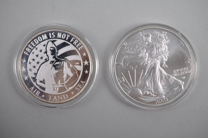 2021 Silver Eagle & Amac Military Coins