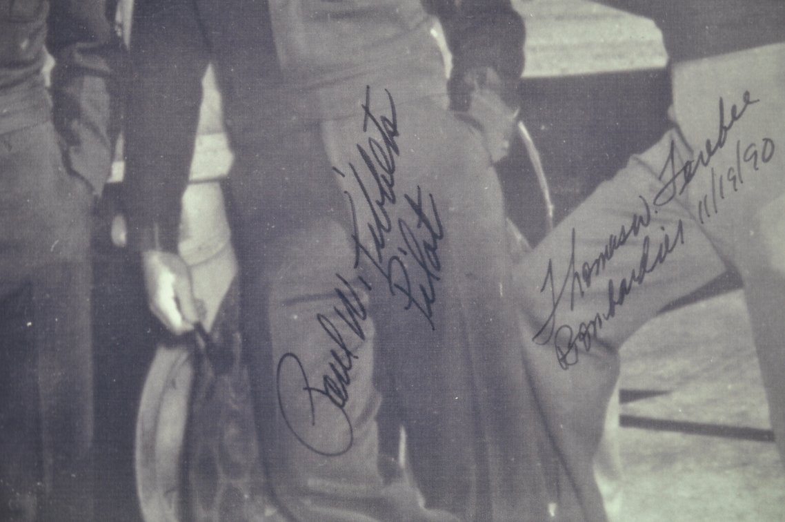 Enola Gay Crew Signed WWII Photocopys