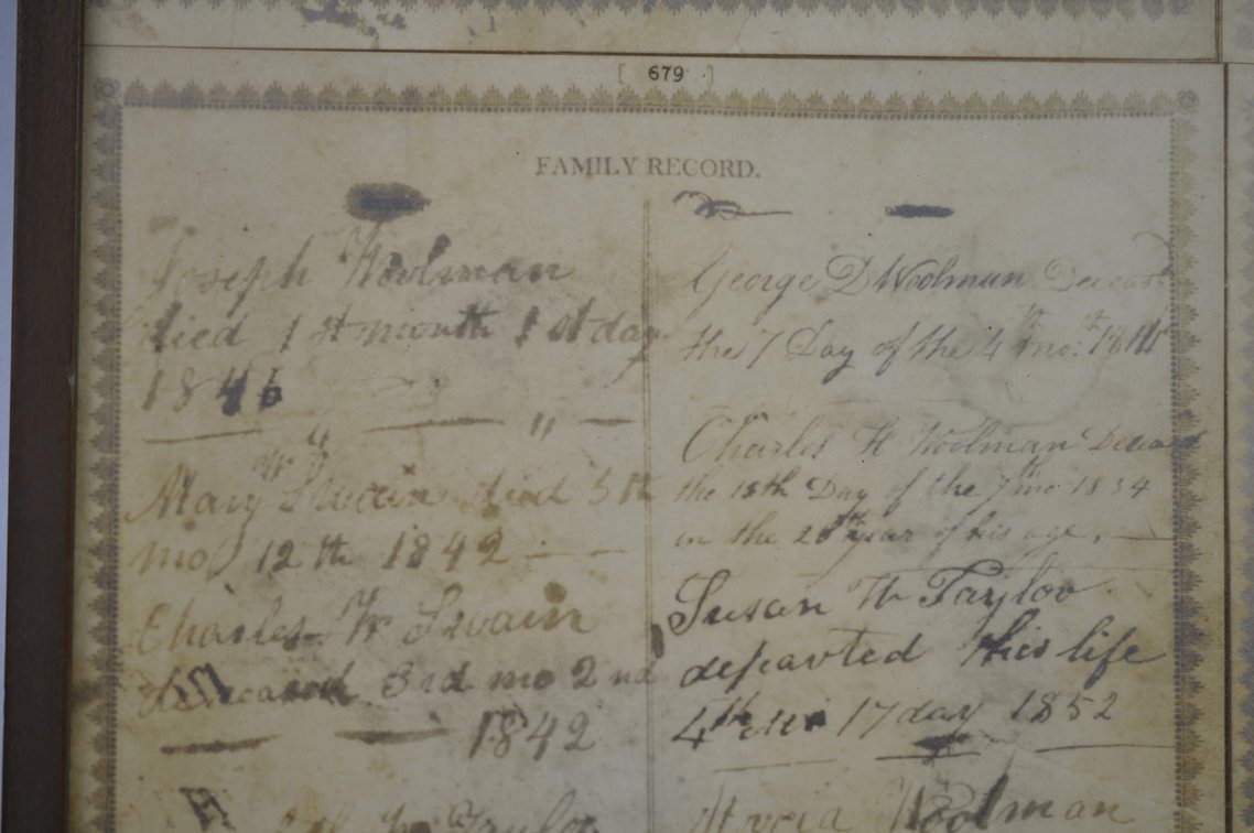 19th Century Family Bible Record Pages