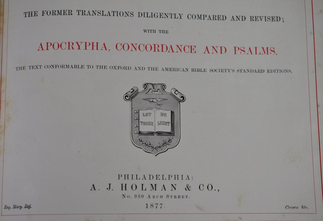 1877 A.J. Holman & Co. Holy Bible, photo 17 of 17