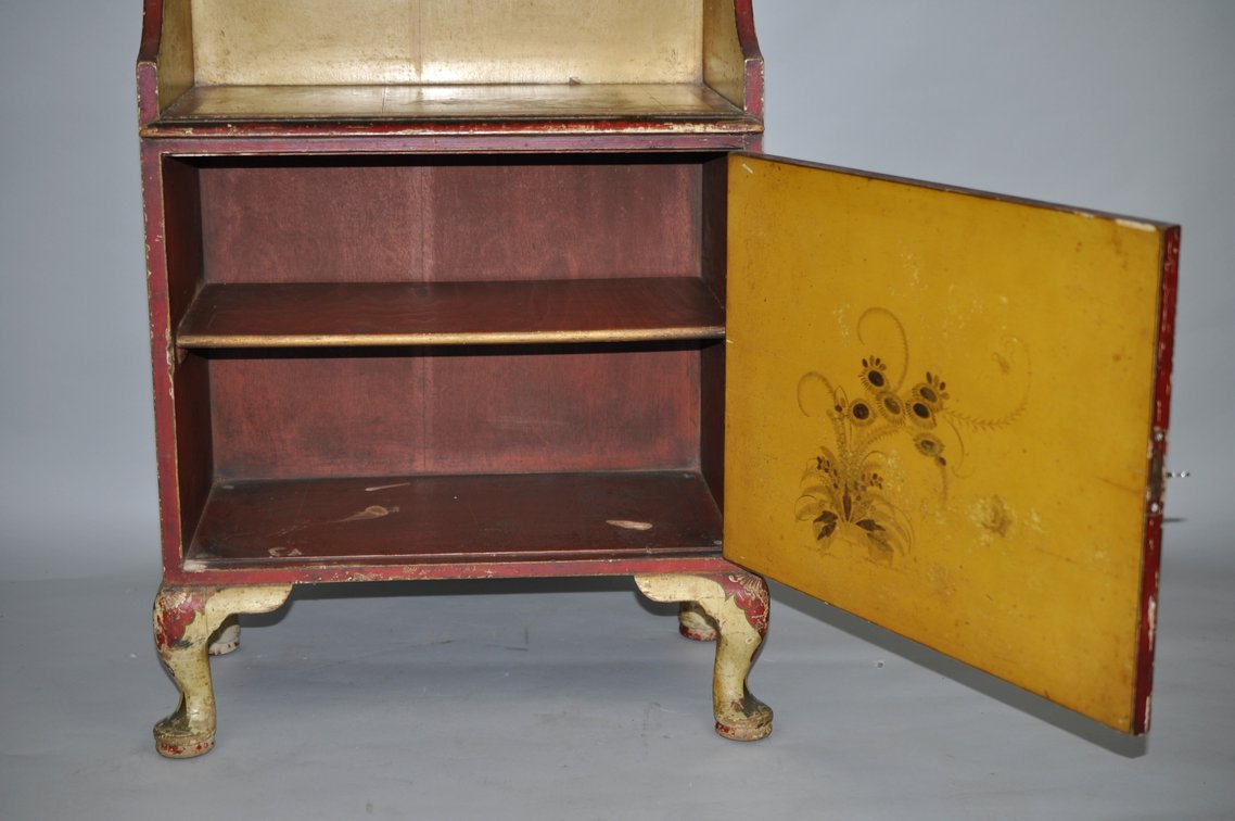 Chinoiserie Painted Hutch Cabinet w/ Key, photo 13 of 37