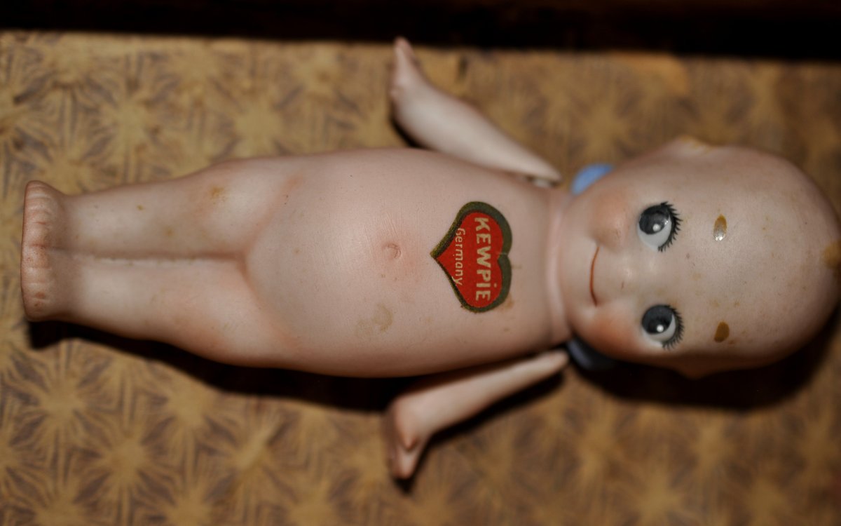Kewpie Doll , Victorian Doll Trunk, & Handmade Doll Quilt