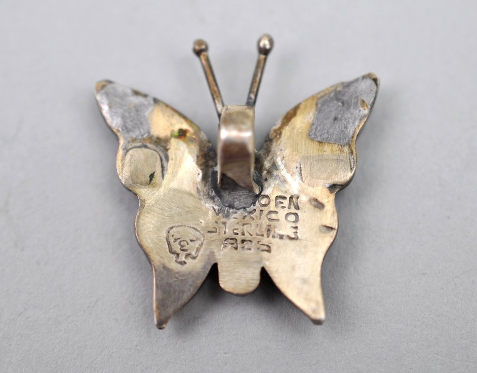 Sterling Silver Mexico Art Deco Pendant Ring, photo 12 of 13
