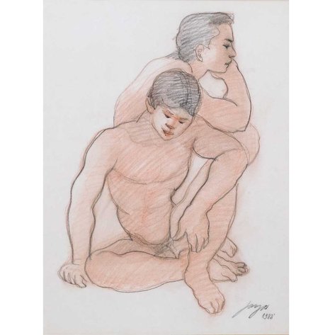 José Joya (1931–1995) - Two Male Nudes