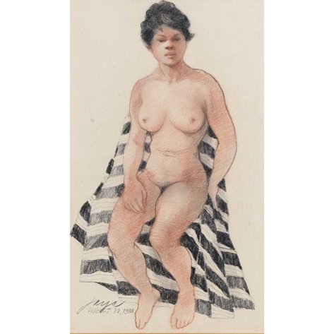 José Joya (1931–1995) - Untitled (Female Nude)