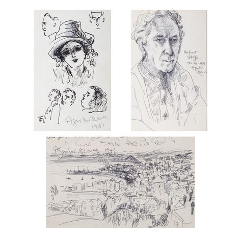 Federico Aguilar Alcuaz (1932–2011) - A lot of 3 sketches