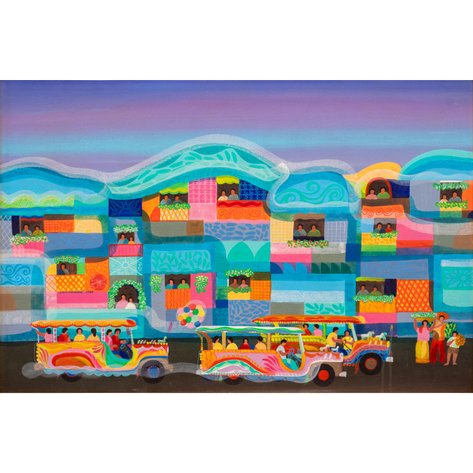 Manuel Baldemor (b. 1947) - Jeepney Scene