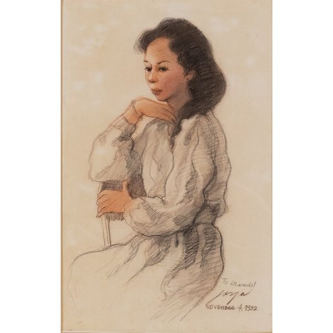 José Joya (1931–1995) - Seated Woman