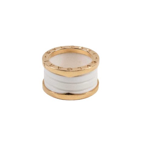 Bulgari - A 'B.zero1' 4-band ring with 18k rose gold loops and white ceramic spiral