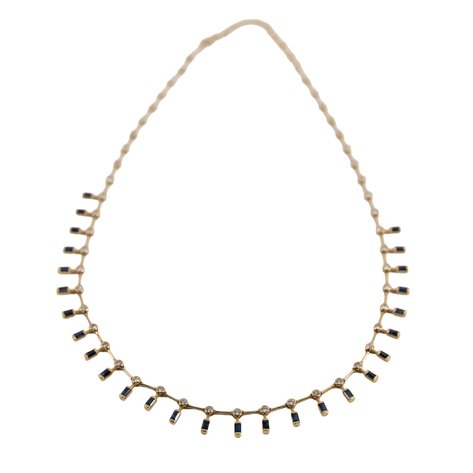 A diamond and sapphire necklace in 18k gold