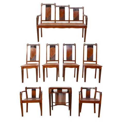 A rare and important 8-piece Art Deco salon suite