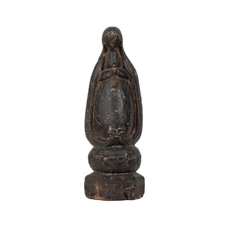 An early de tallado folk image of Nuestra Señora de la Soledad de Porta Vaga in serene, mourning visage