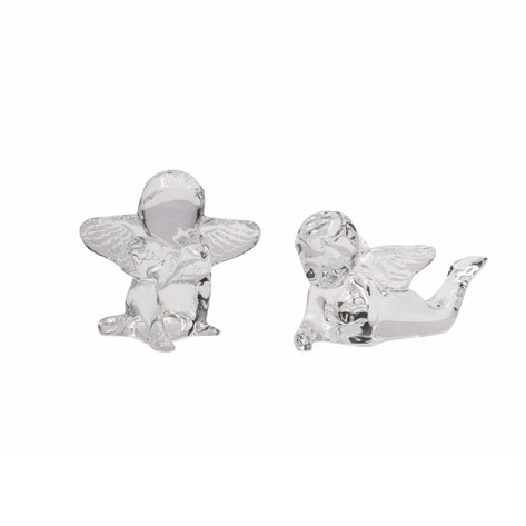 Baccarat - A pair of cherubim figures in different poses