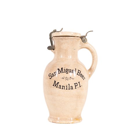 A vintage porcelain San Miguel Brewery tankard