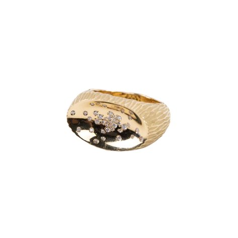 Antonini Milano - An Etna 750 yellow gold convex ring with brilliant diamonds