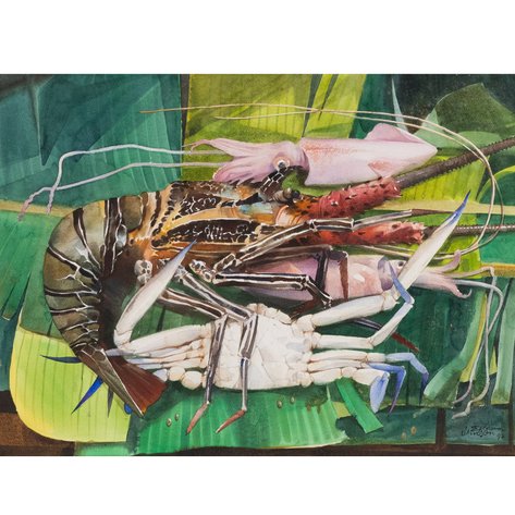 Ephraim Samson (b. 1947) - Still Life "Seafood"