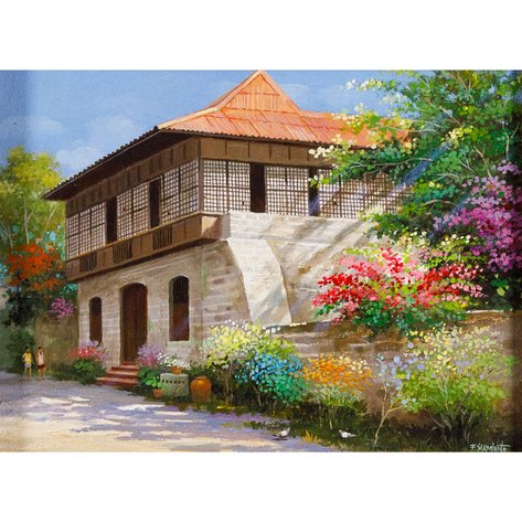 Fidel Sarmiento (b. 1959) - Lumang Bahay sa Taal